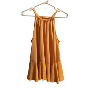 Old Navy Orange Peplum Tank Top with Back Tie - Medium